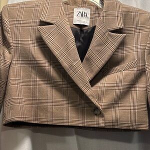 Zara Tan Sport Jacket with Classic Tailoring - size XS